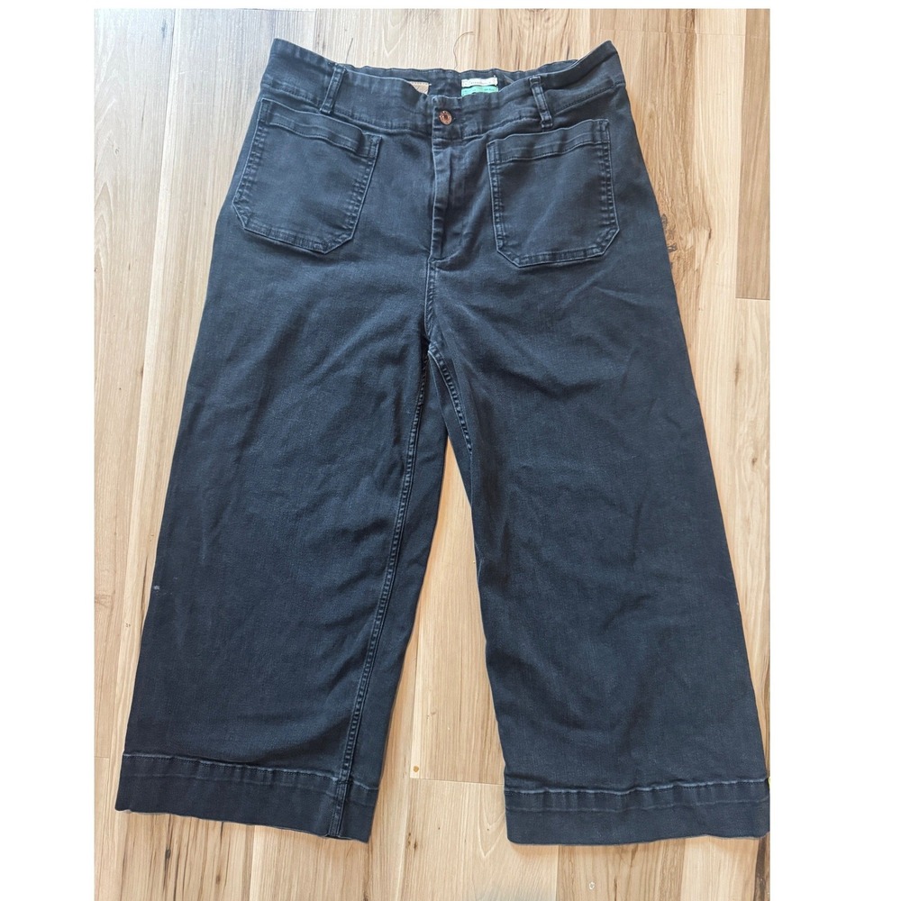 Anthropologie Pilcro The Breaker Wide Leg Crop Jeans Black Plus 16W High Rise
